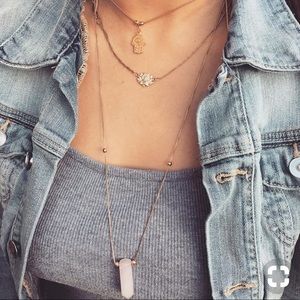 NWOT EN Alex and ani crystal quartz necklace